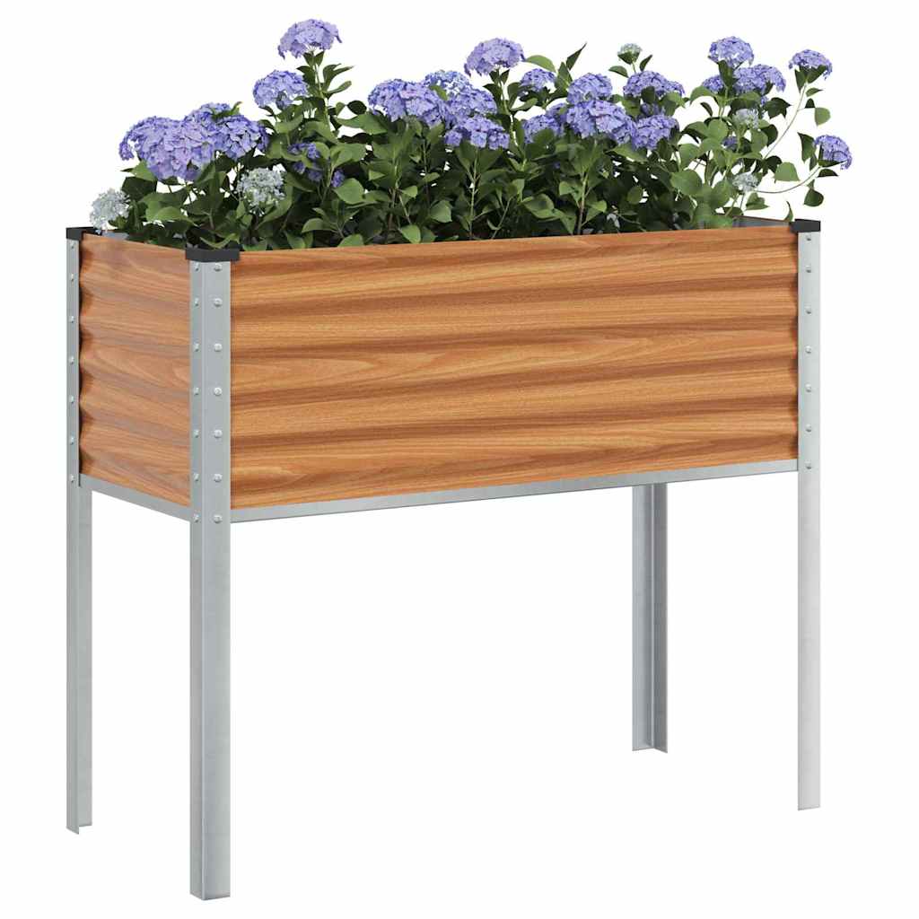 Vrtna saksija Svijetlosmeđa 100 x 45 x 90 cm Cinkani čelik