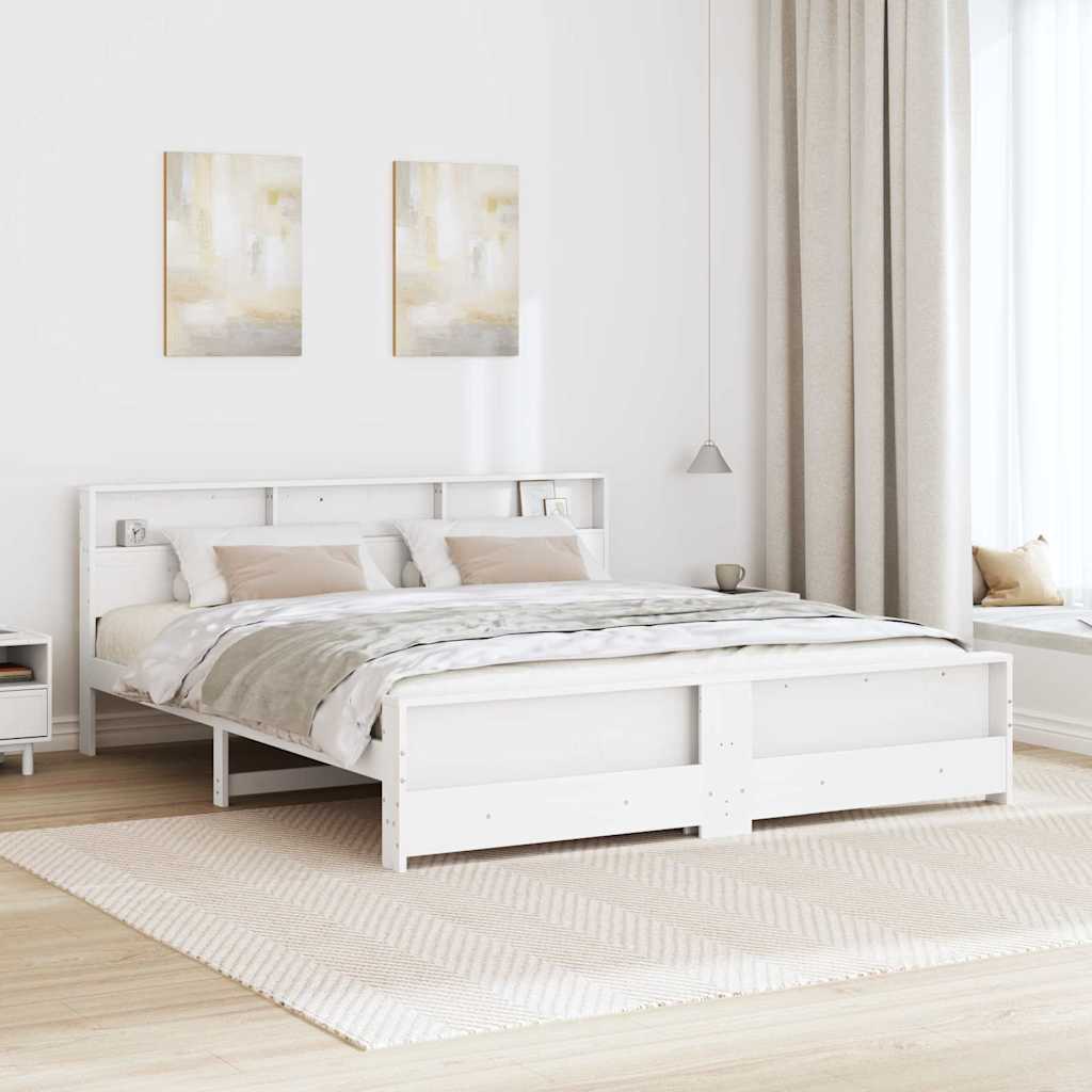 Krevetna konstrukcija Bijelo 200 x 200 cm Konstruirano drvo