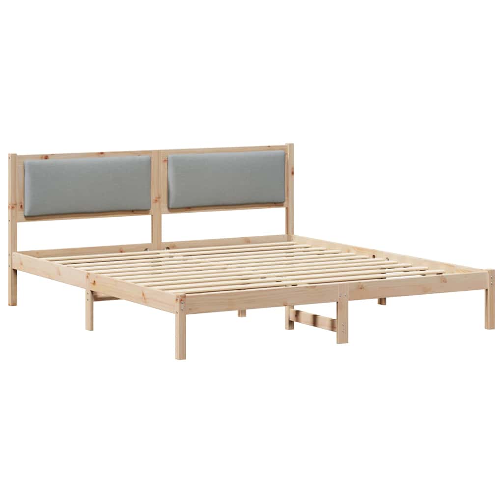 Krevetna konstrukcija s uzglavljem Svijetlo siva 200 x 200 cm