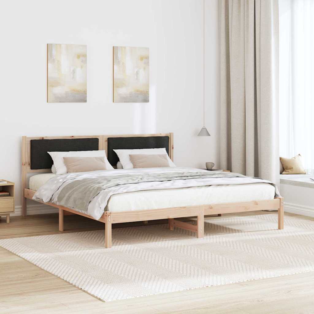 Krevetna konstrukcija Crna 200 x 200 cm Čvrsto borovo drvo