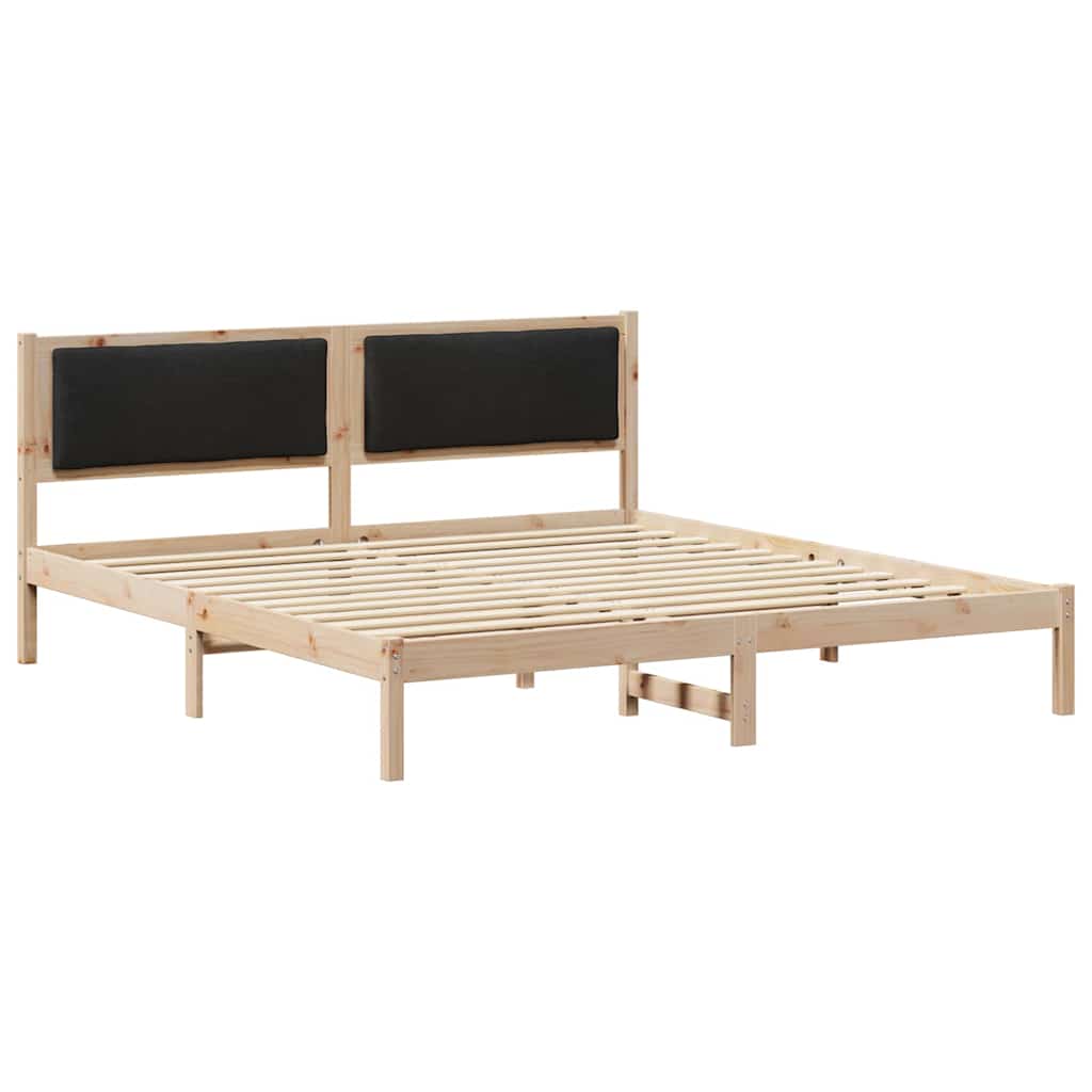 Krevetna konstrukcija Crna 200 x 200 cm Čvrsto borovo drvo