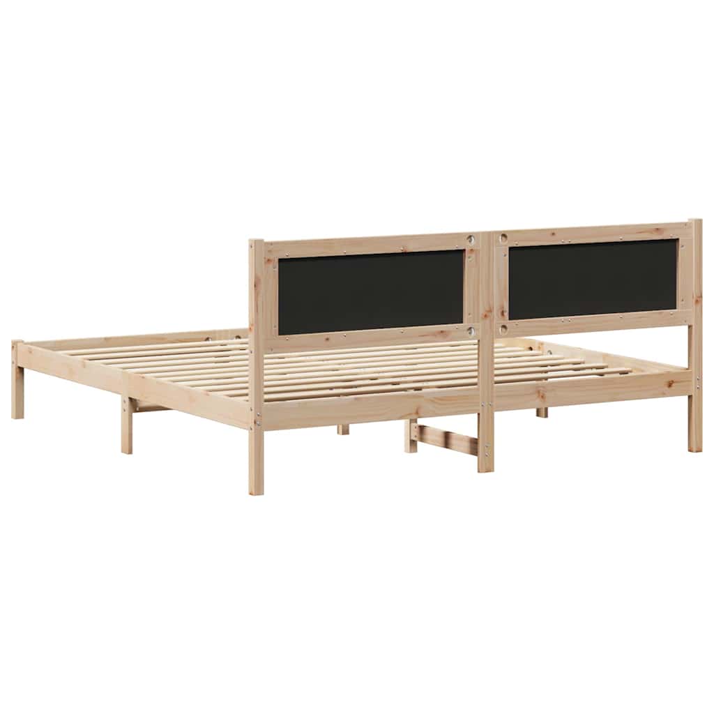 Krevetna konstrukcija Crna 200 x 200 cm Čvrsto borovo drvo