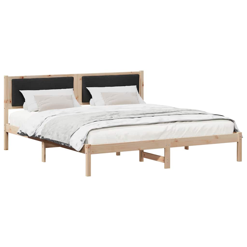 Krevetna konstrukcija Crna 200 x 200 cm Čvrsto borovo drvo