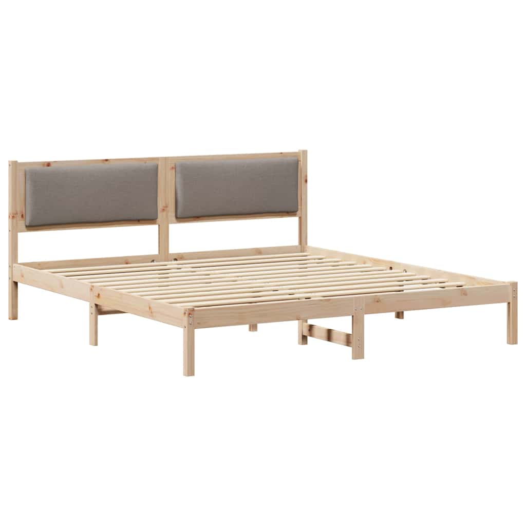 Krevetna konstrukcija s uzglavljem Sivo-smeđa 200 x 200 cm