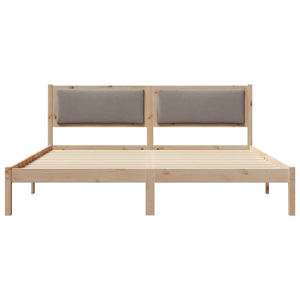 Krevetna konstrukcija s uzglavljem Sivo-smeđa 200 x 200 cm