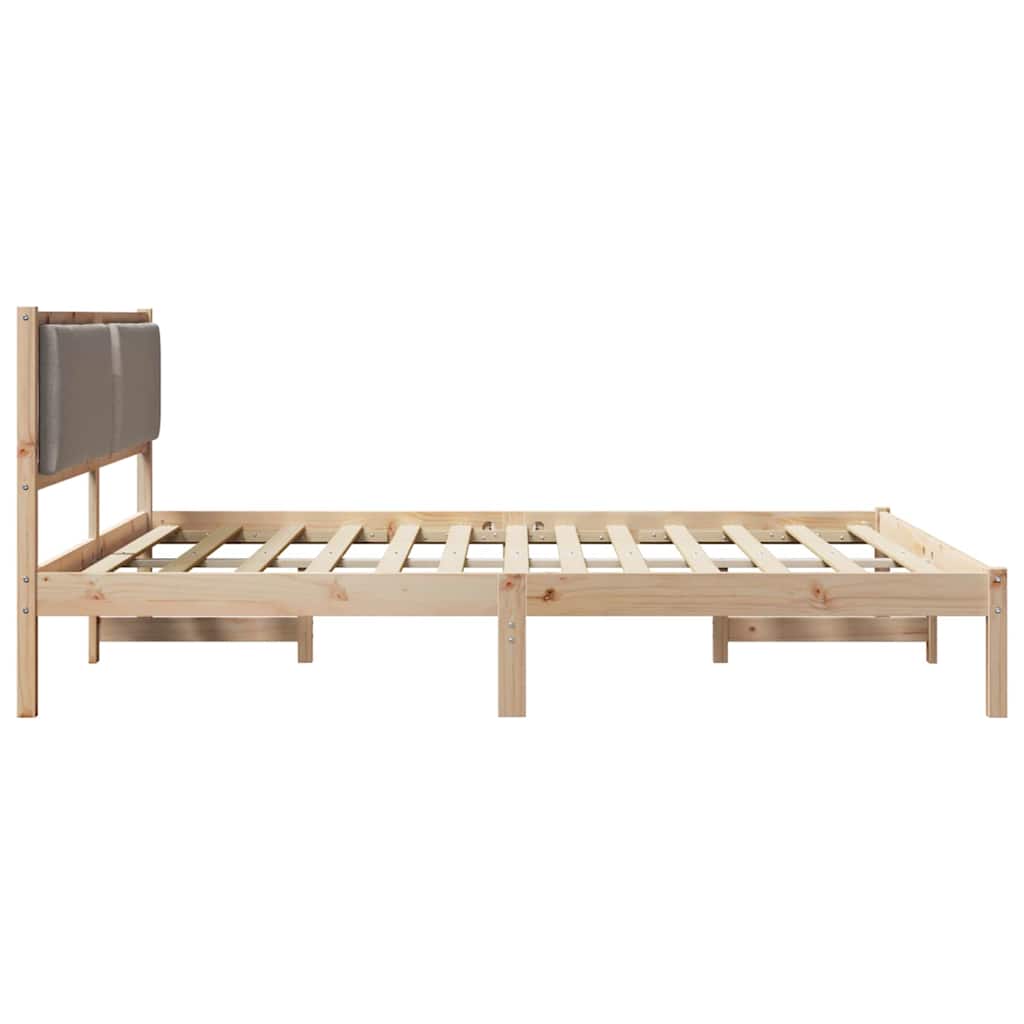 Krevetna konstrukcija s uzglavljem Sivo-smeđa 200 x 200 cm