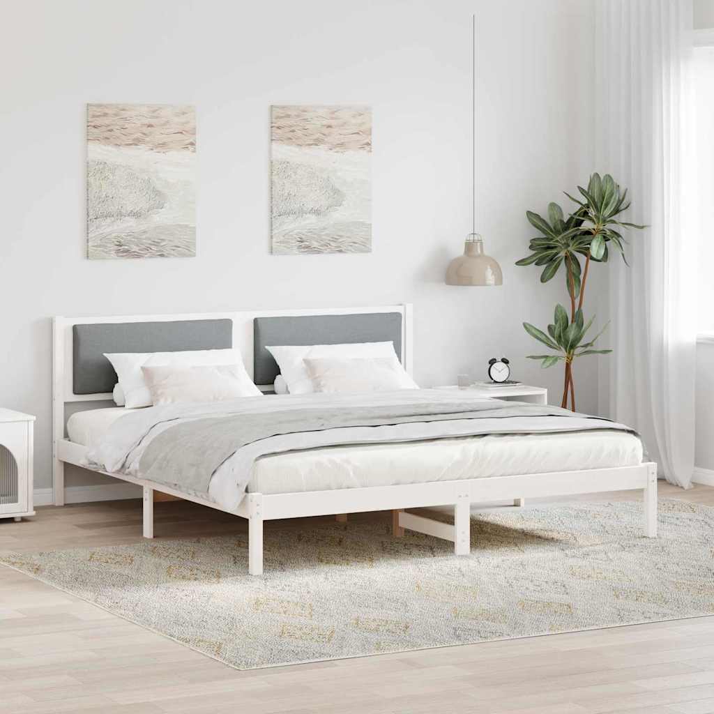 Krevetna konstrukcija s uzglavljem Svijetlo siva 200 x 200 cm