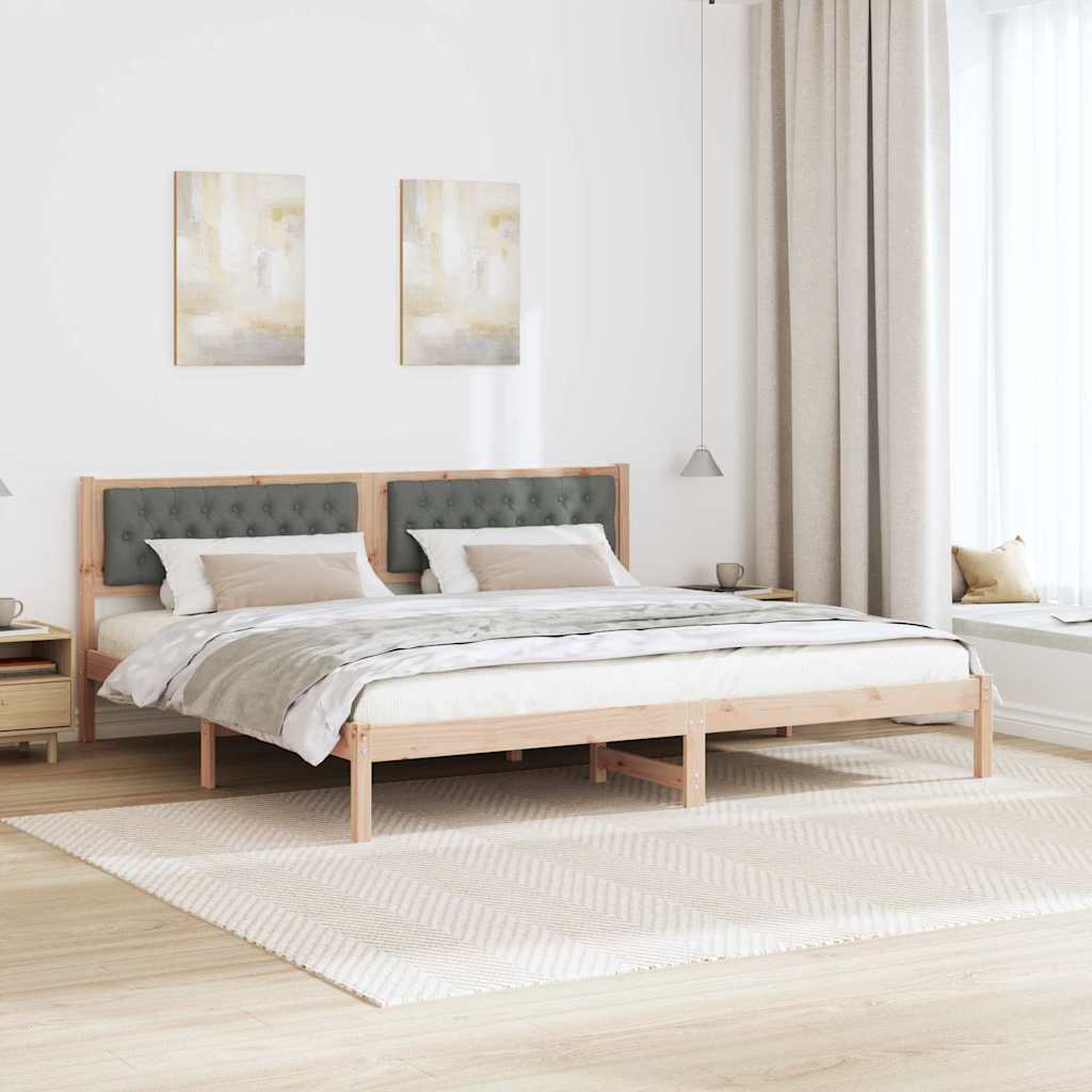 Krevetna konstrukcija s uzglavljem Tamno siva 200 x 200 cm