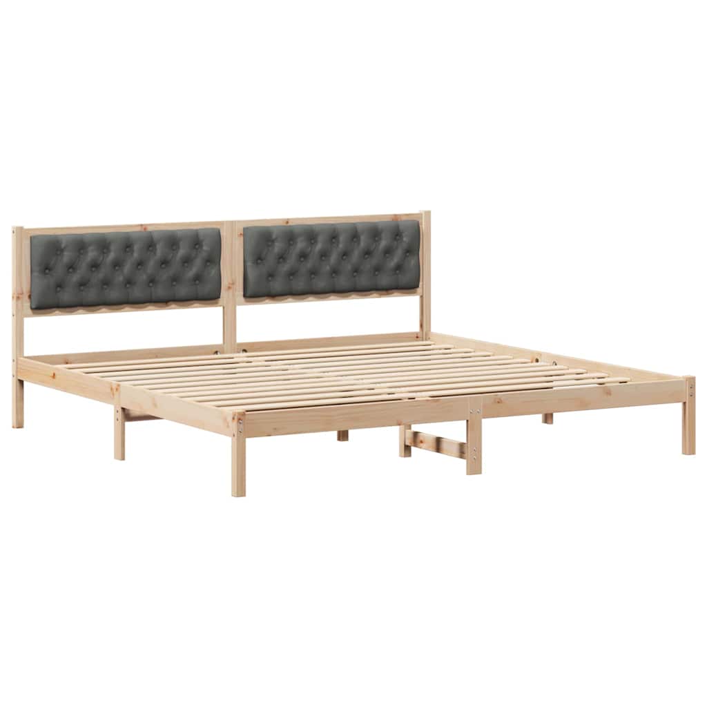 Krevetna konstrukcija s uzglavljem Tamno siva 200 x 200 cm