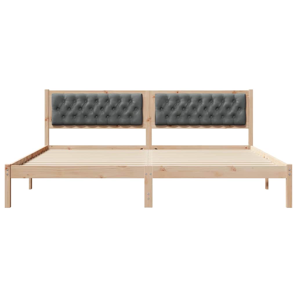 Krevetna konstrukcija s uzglavljem Tamno siva 200 x 200 cm