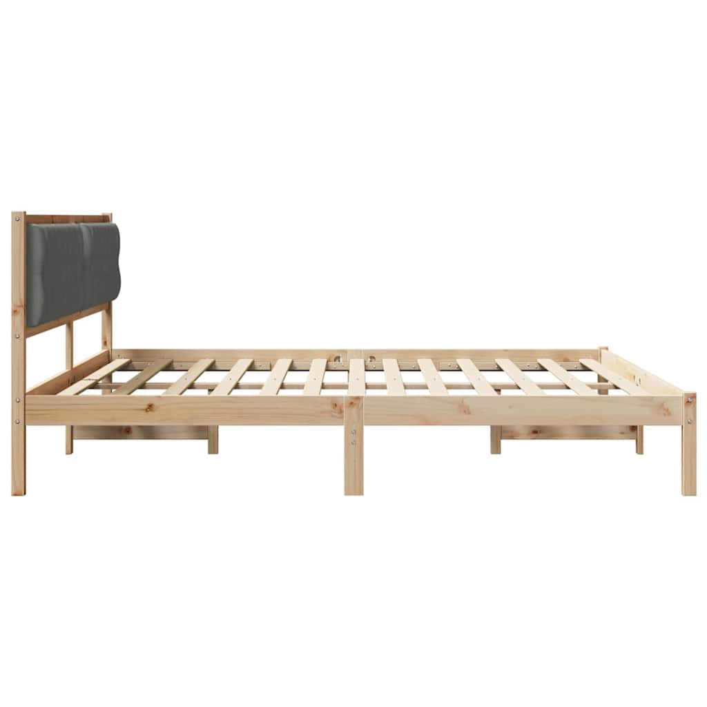 Krevetna konstrukcija s uzglavljem Tamno siva 200 x 200 cm