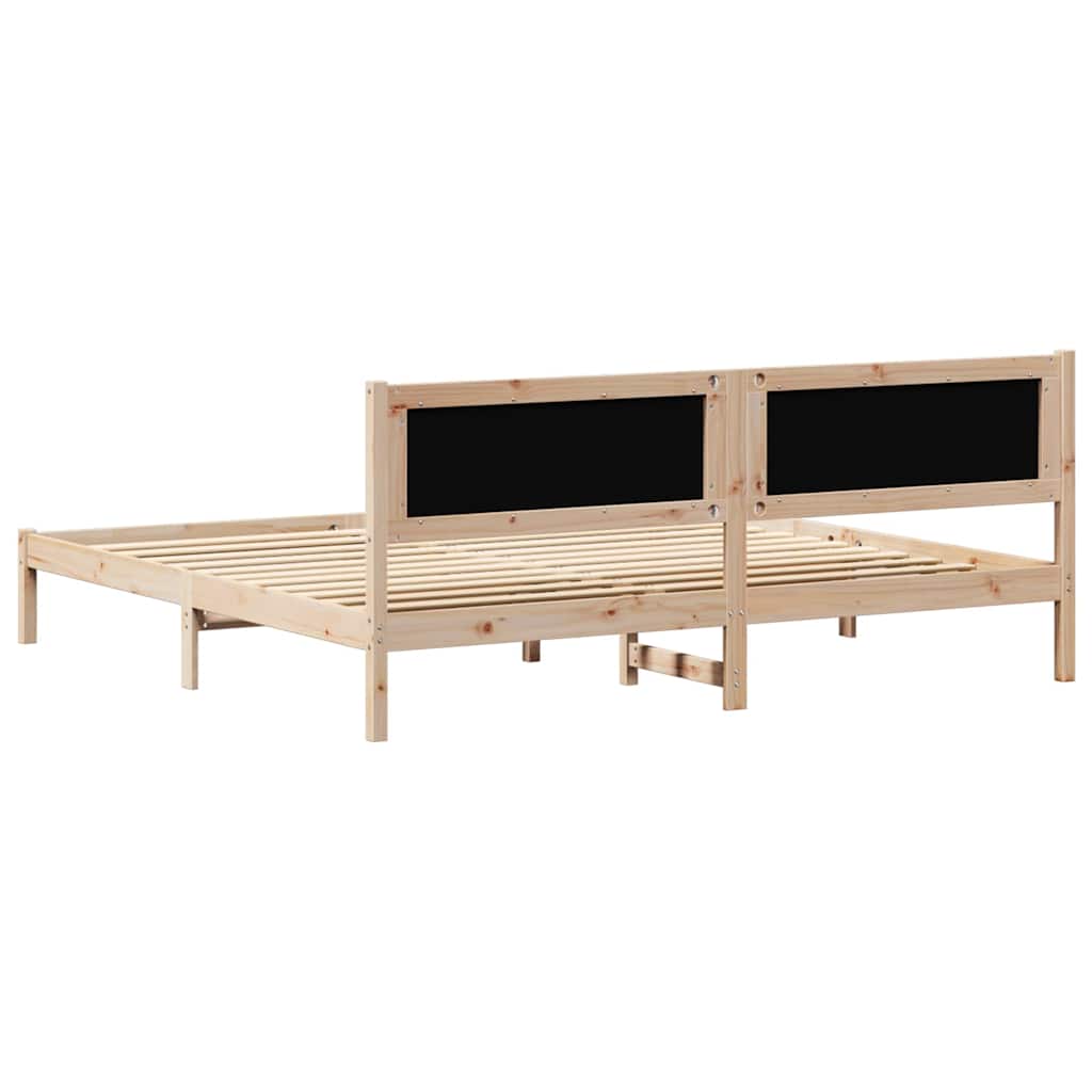 Krevetna konstrukcija Crna 200 x 200 cm Čvrsto borovo drvo
