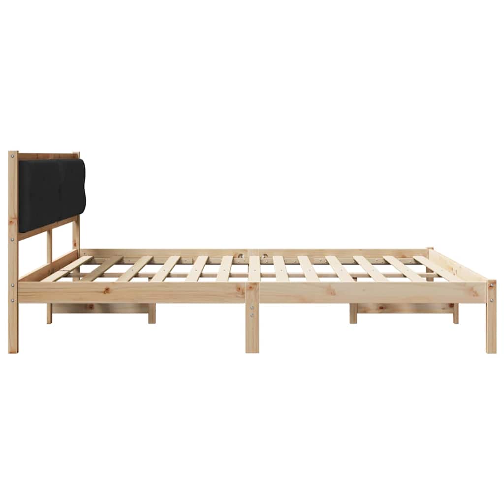 Krevetna konstrukcija Crna 200 x 200 cm Čvrsto borovo drvo