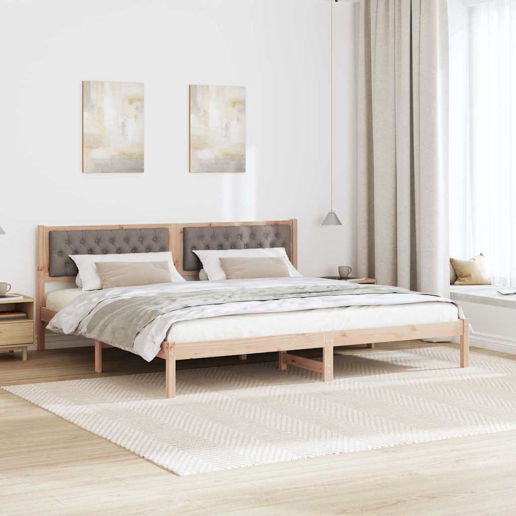 Krevetna konstrukcija s uzglavljem Sivo-smeđa 200 x 200 cm
