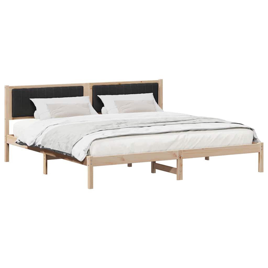 Krevetna konstrukcija Crna 200 x 200 cm Čvrsto borovo drvo
