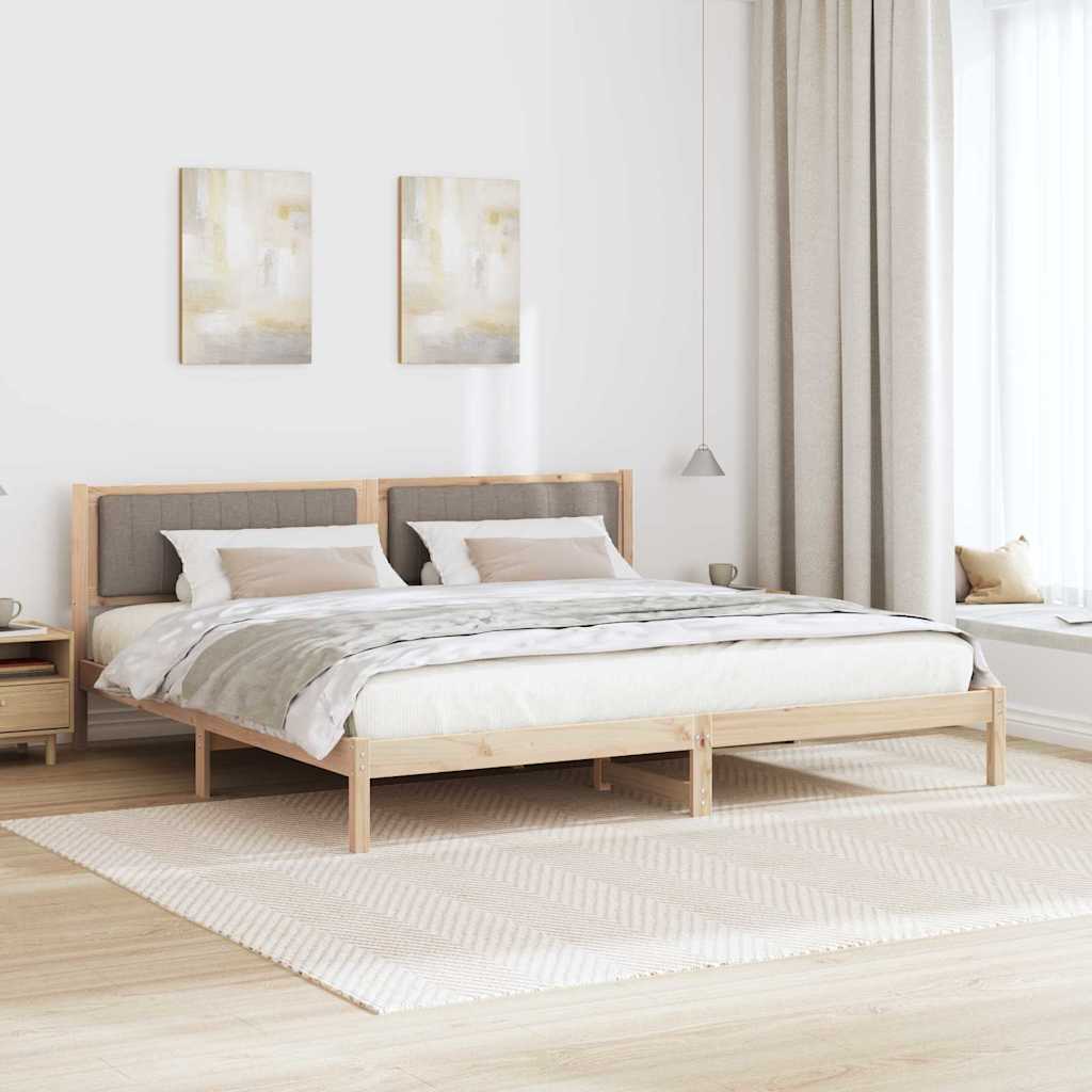 Krevetna konstrukcija s uzglavljem Sivo-smeđa 200 x 200 cm