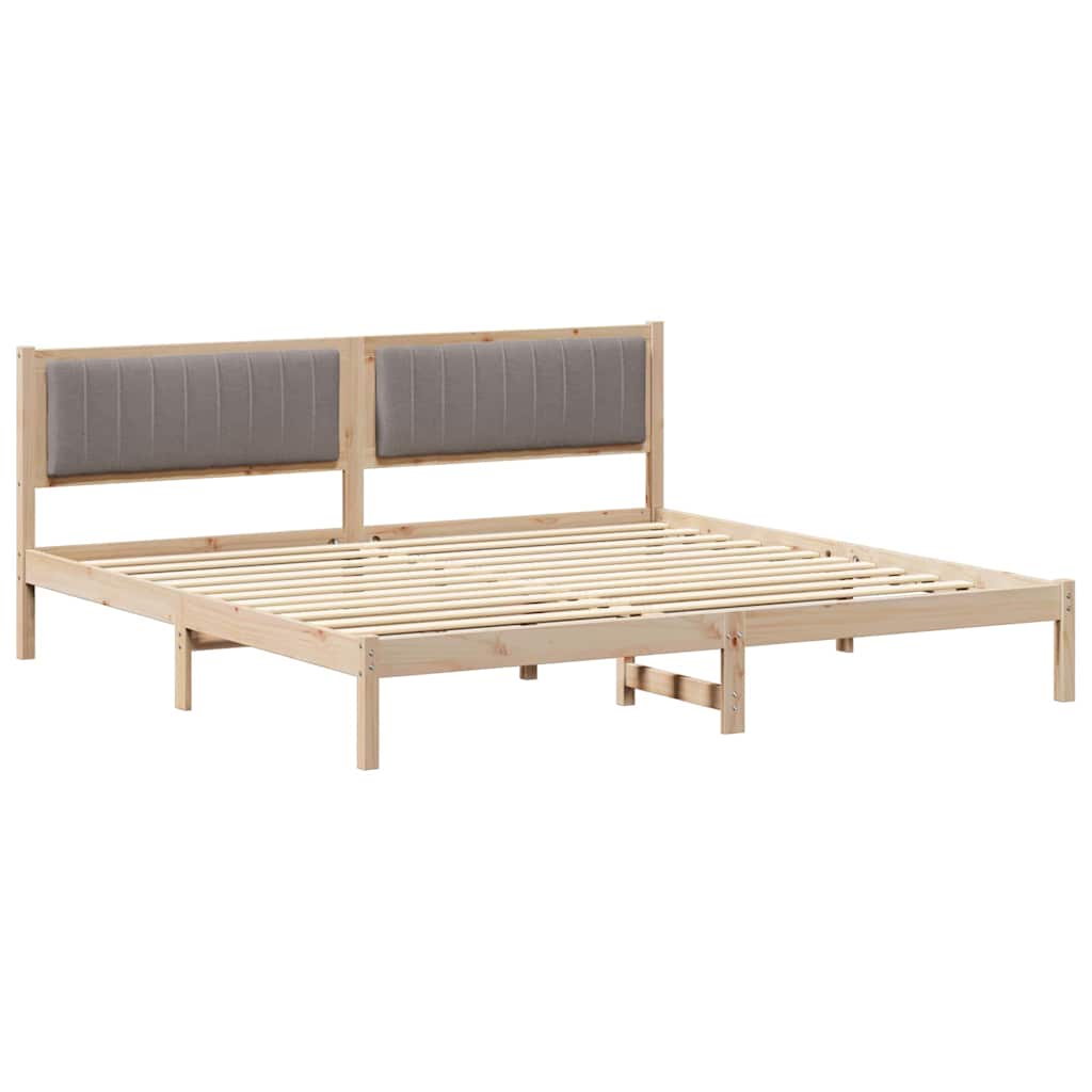 Krevetna konstrukcija s uzglavljem Sivo-smeđa 200 x 200 cm