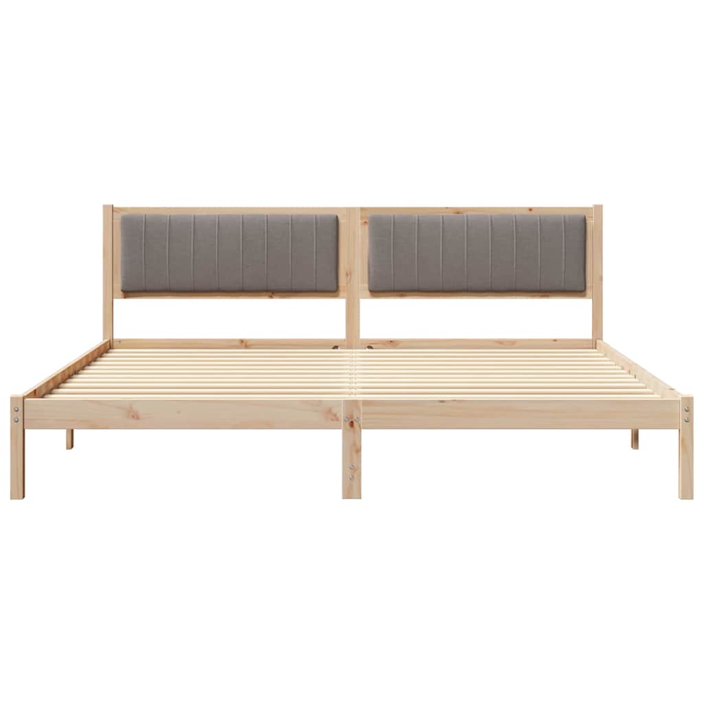 Krevetna konstrukcija s uzglavljem Sivo-smeđa 200 x 200 cm