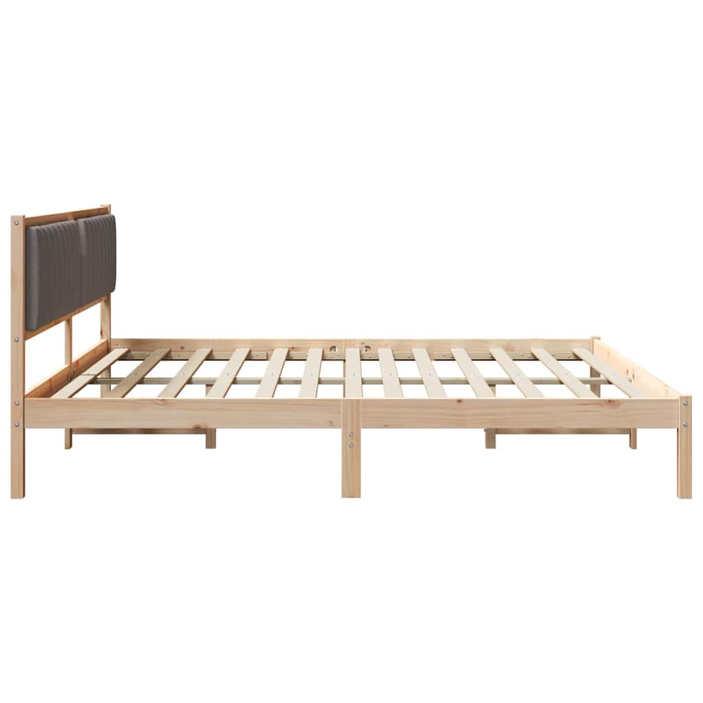 Krevetna konstrukcija s uzglavljem Sivo-smeđa 200 x 200 cm