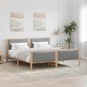 Krevetna konstrukcija Svijetlo siva 200 x 200 cm tkanina