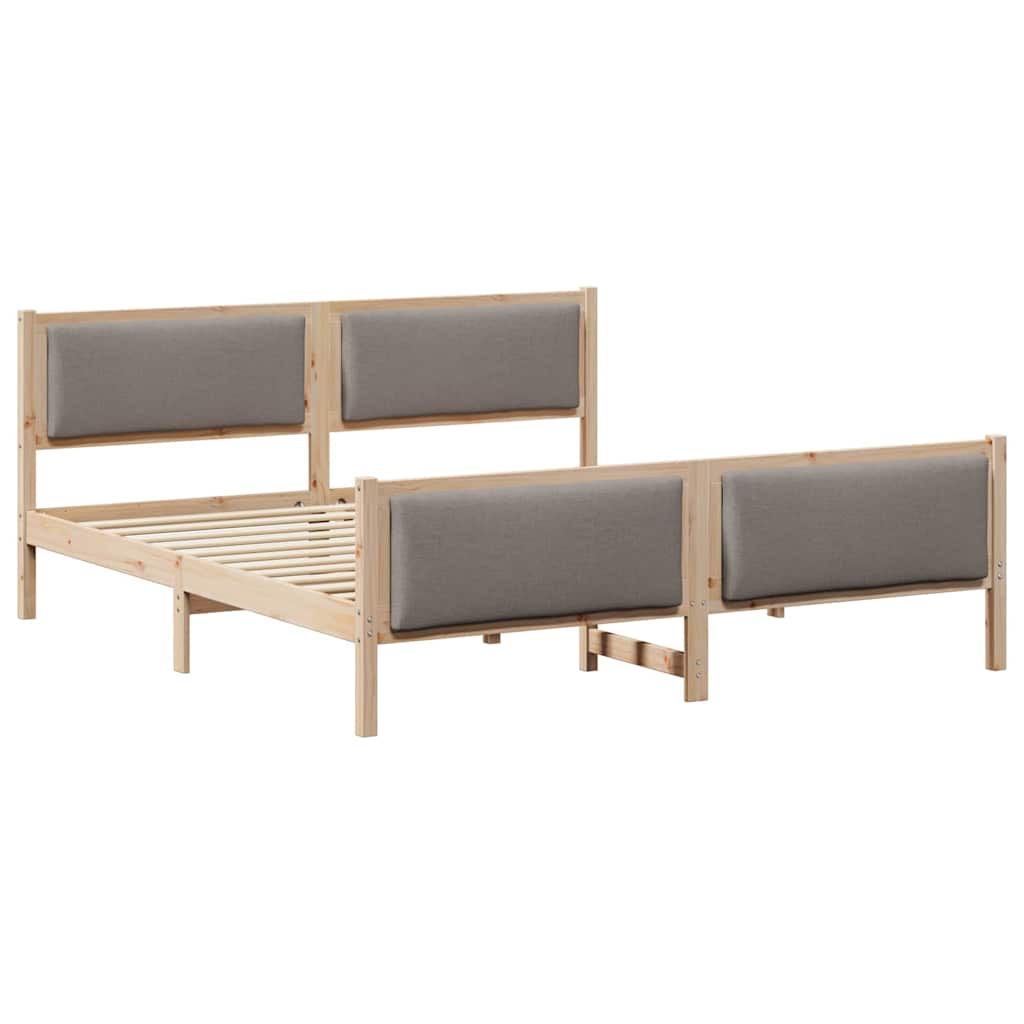 Krevetna konstrukcija Sivo-smeđa 200 x 200 cm tkanina