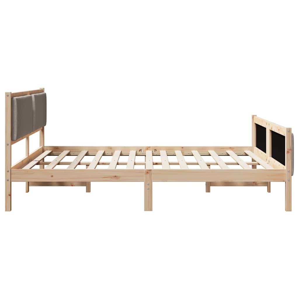 Krevetna konstrukcija Sivo-smeđa 200 x 200 cm tkanina