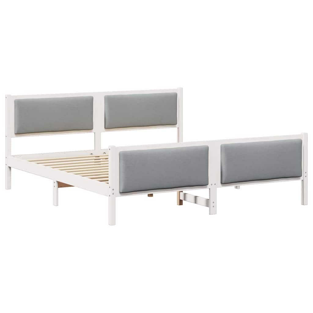 Krevetna konstrukcija Svijetlo siva 200 x 200 cm tkanina