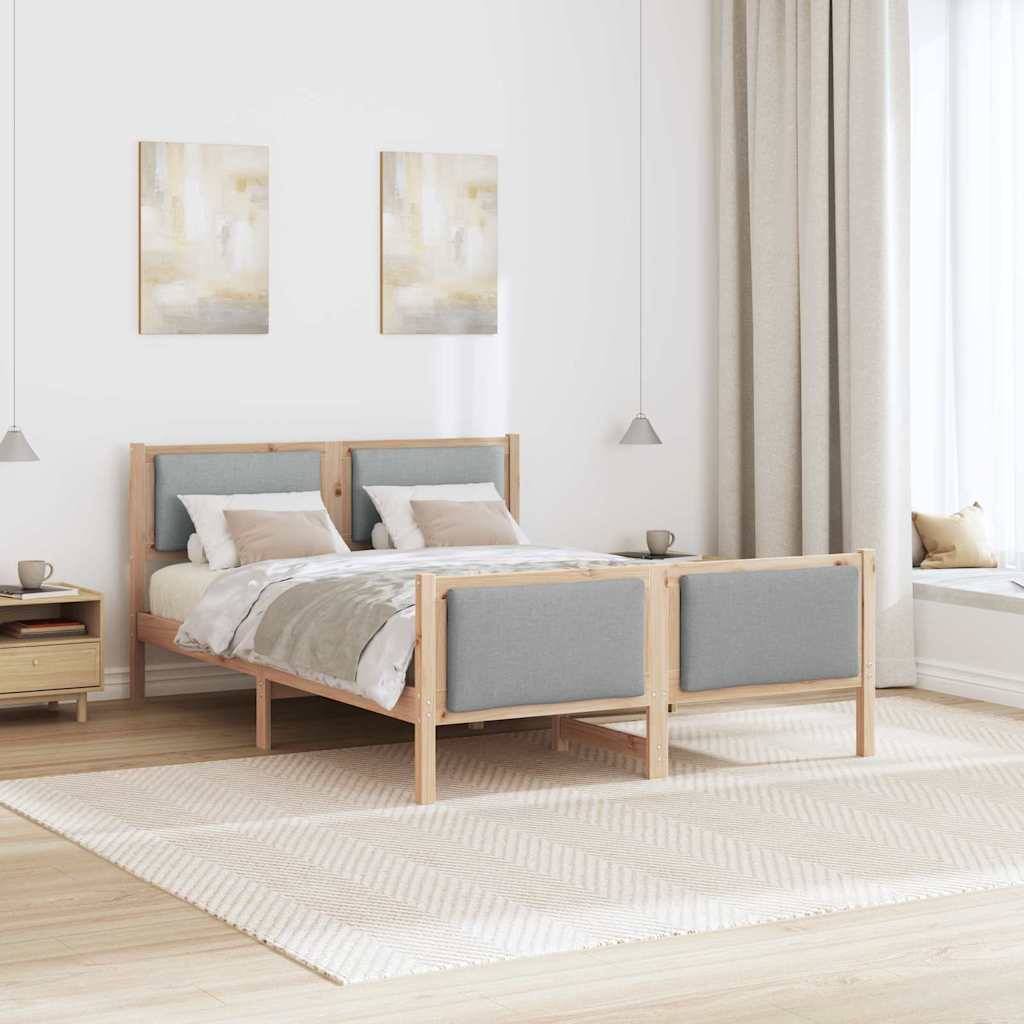 Krevetna konstrukcija Svijetlo siva 150 x 200 cm tkanina