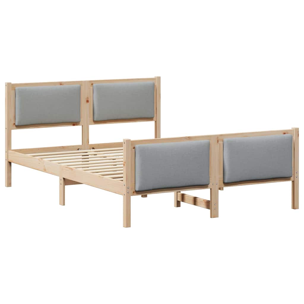 Krevetna konstrukcija Svijetlo siva 150 x 200 cm tkanina