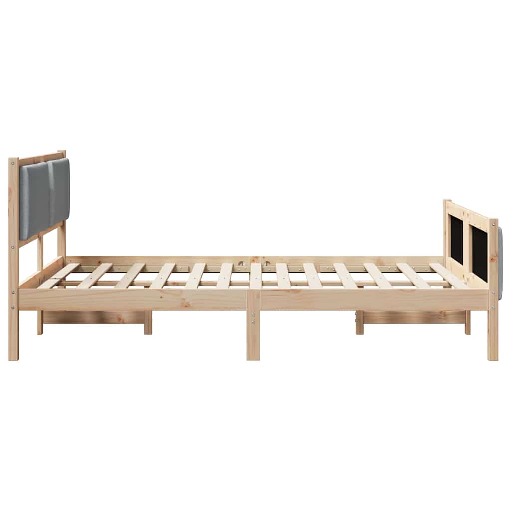 Krevetna konstrukcija Svijetlo siva 150 x 200 cm tkanina