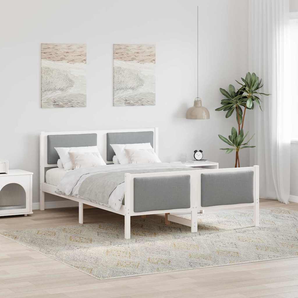 Krevetna konstrukcija Svijetlo siva 150 x 200 cm tkanina