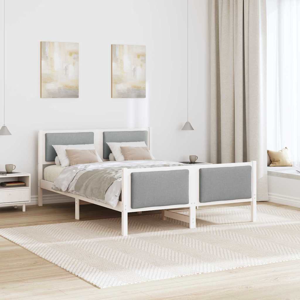 Krevetna konstrukcija Svijetlo siva 150 x 200 cm tkanina