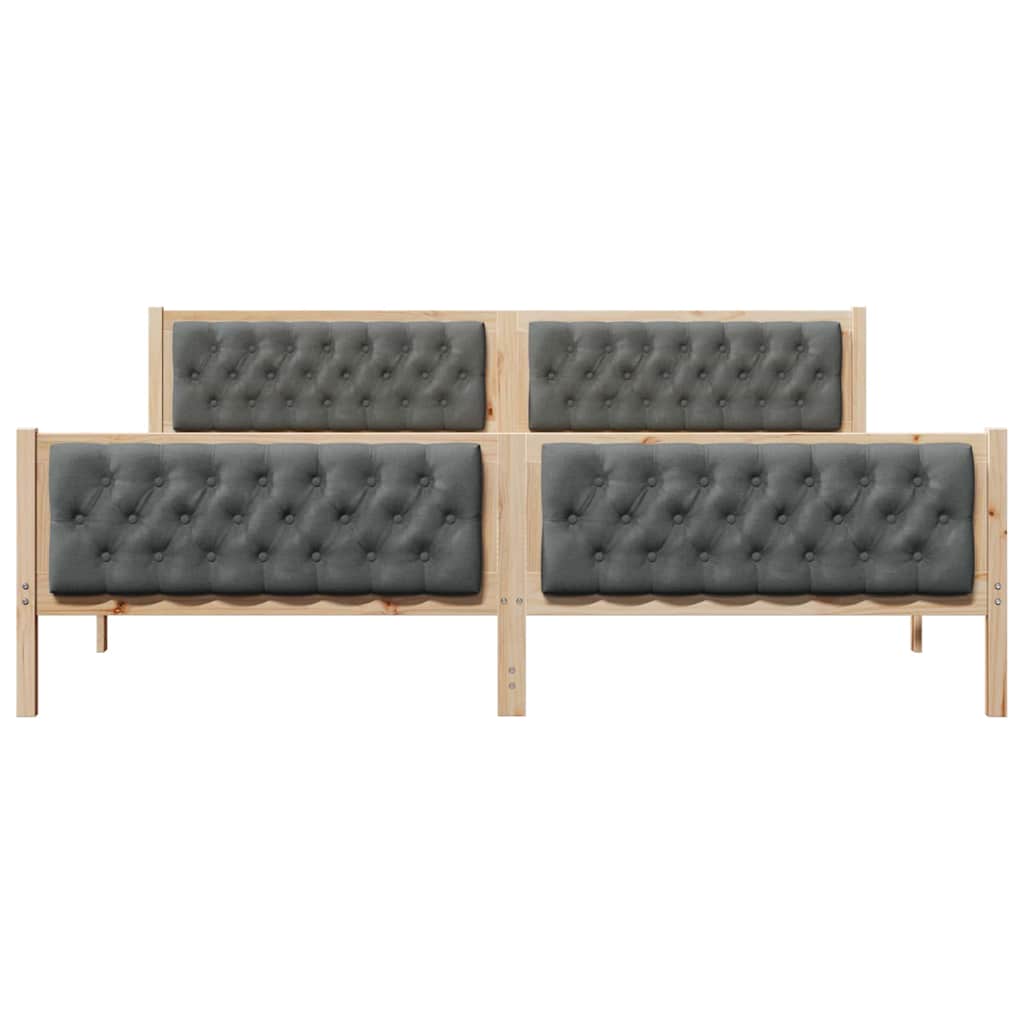 Krevetna konstrukcija s uzglavljem Tamno siva 200 x 200 cm
