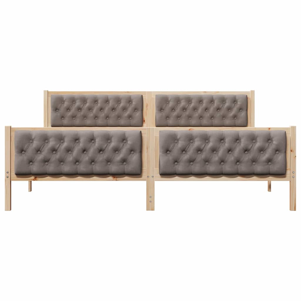 Krevetna konstrukcija s uzglavljem Sivo-smeđa 200 x 200 cm