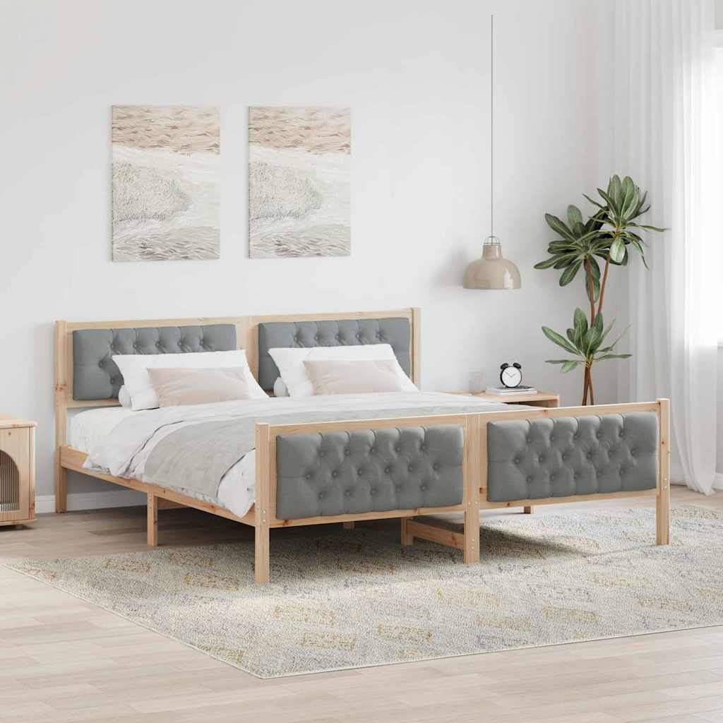 Krevetna konstrukcija s uzglavljem Svijetlo siva 180 x 200 cm