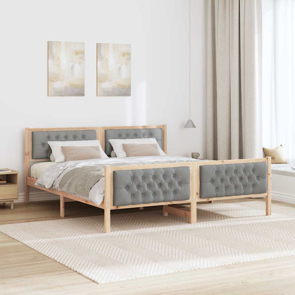 Krevetna konstrukcija s uzglavljem Svijetlo siva 160 x 200 cm