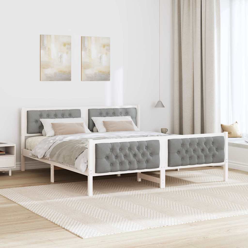 Krevetna konstrukcija s uzglavljem Svijetlo siva 160 x 200 cm