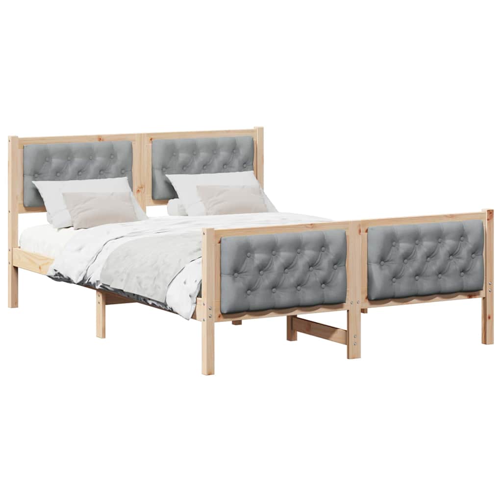 Krevetna konstrukcija s uzglavljem Svijetlo siva 150 x 200 cm