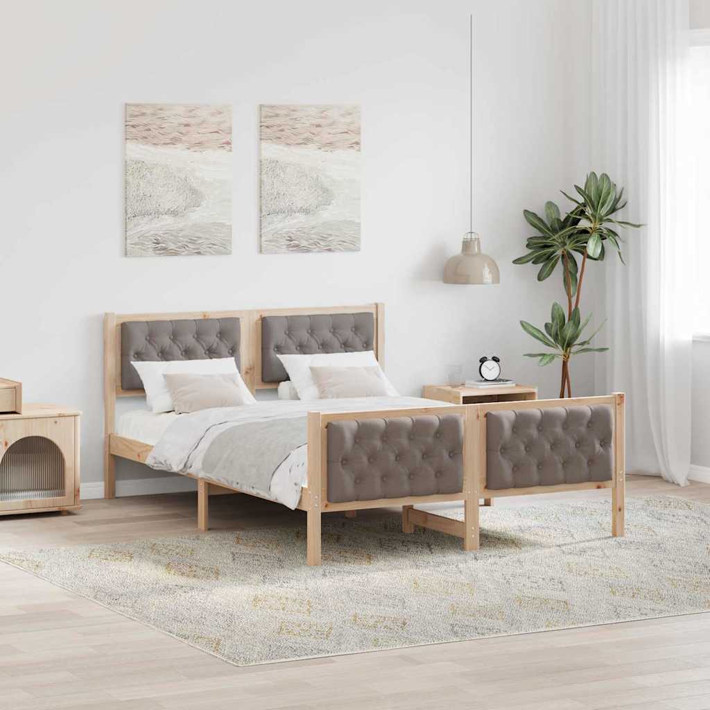 Krevetna konstrukcija s uzglavljem Sivo-smeđa 150 x 200 cm
