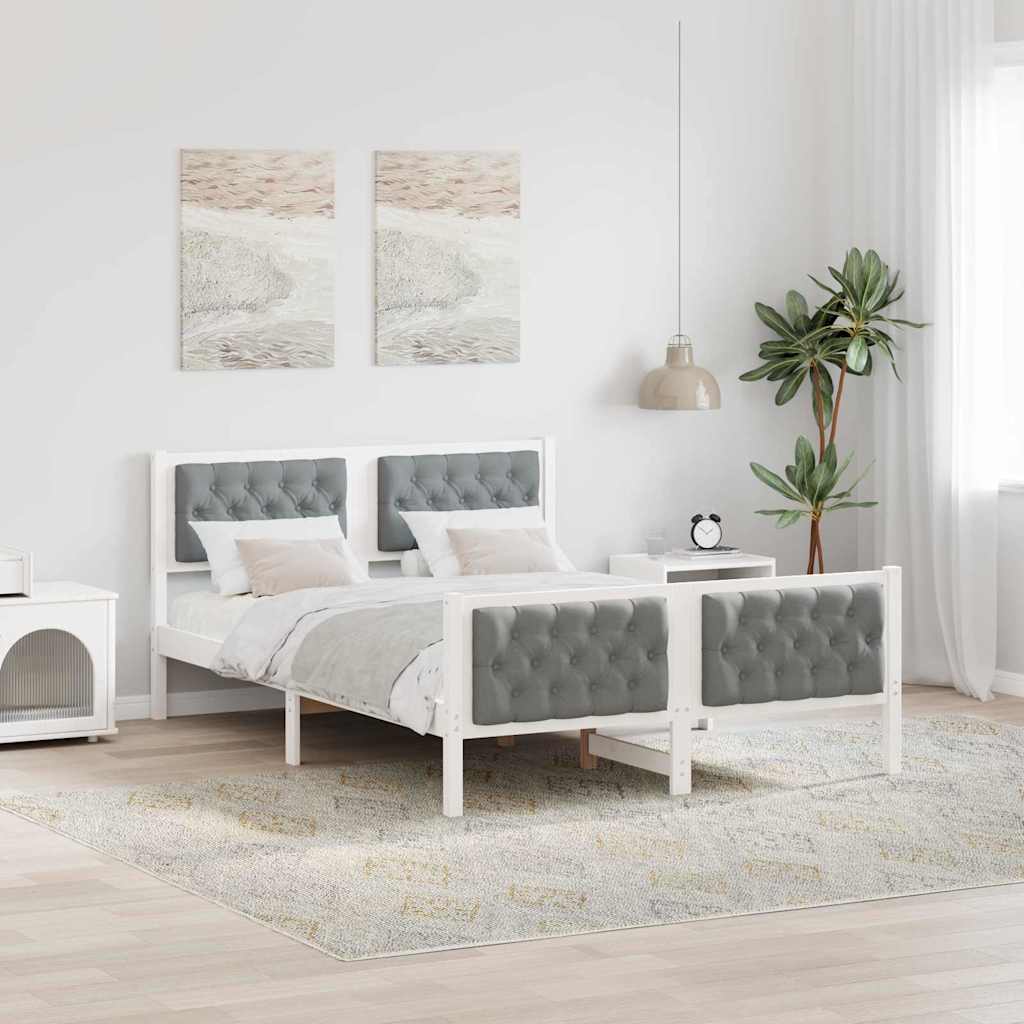 Krevetna konstrukcija s uzglavljem Svijetlo siva 150 x 200 cm