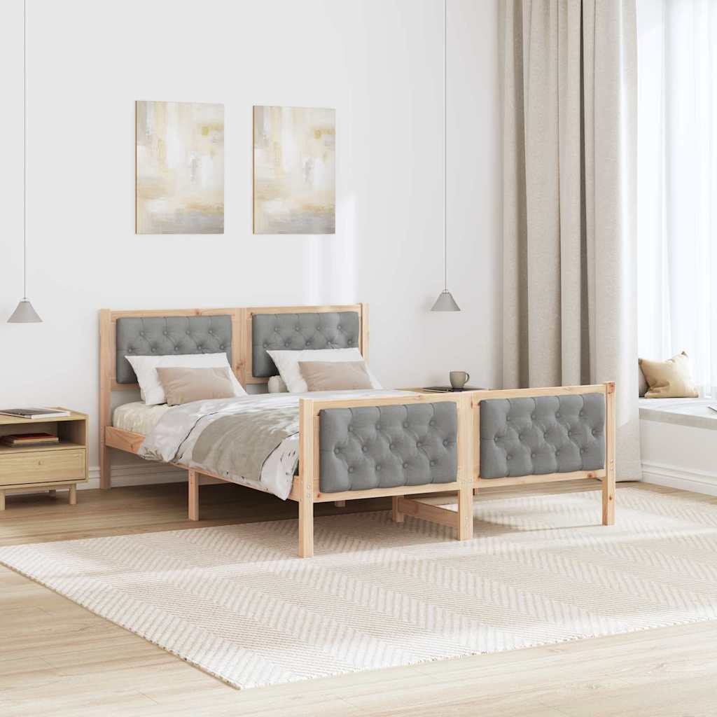 Krevetna konstrukcija s uzglavljem Svijetlo siva 140 x 190 cm