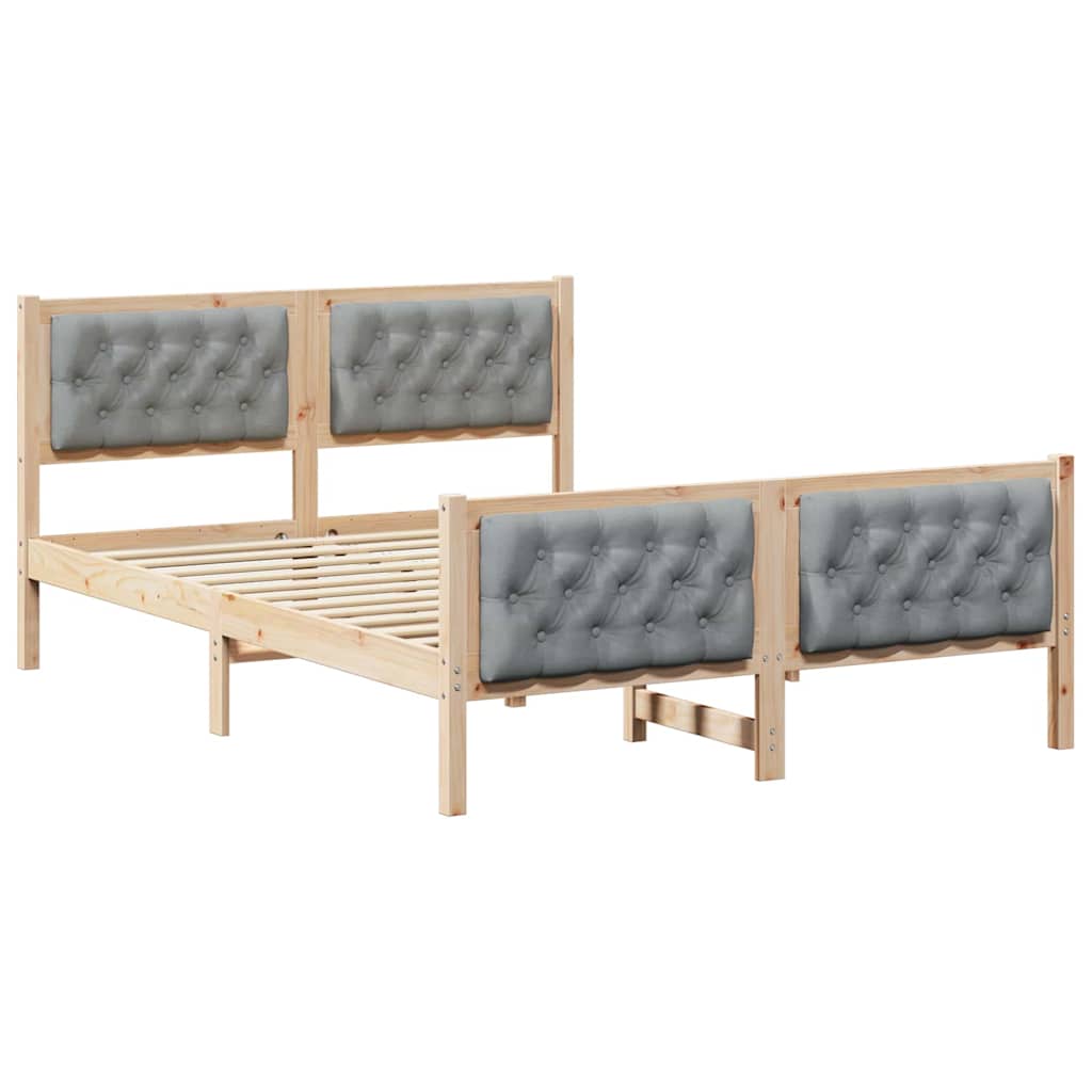 Krevetna konstrukcija s uzglavljem Svijetlo siva 140 x 190 cm
