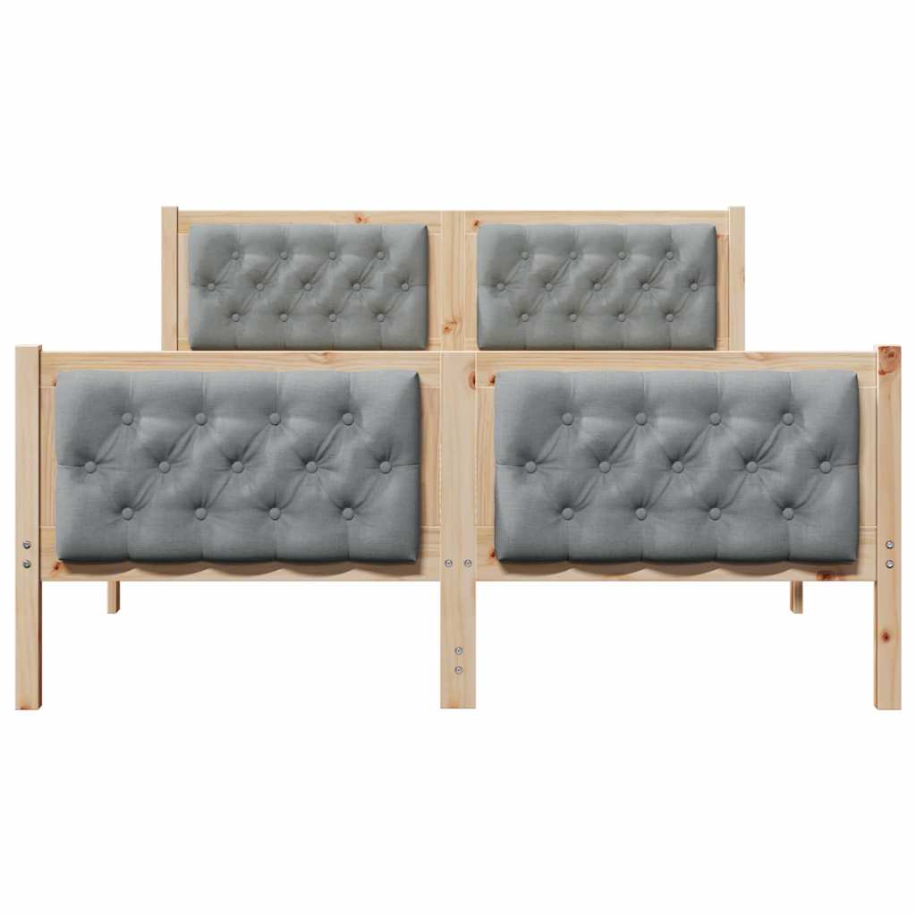 Krevetna konstrukcija s uzglavljem Svijetlo siva 140 x 190 cm