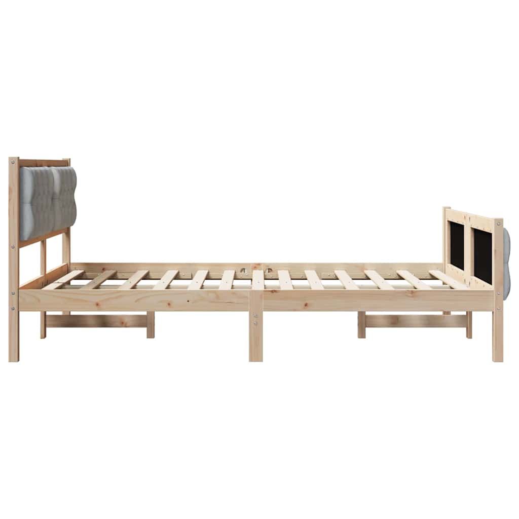 Krevetna konstrukcija s uzglavljem Svijetlo siva 140 x 190 cm