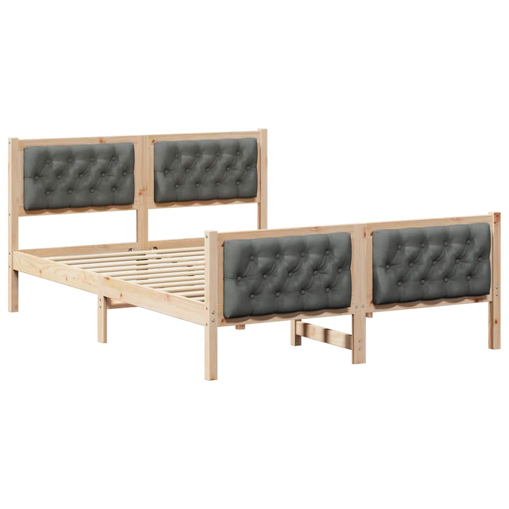 Krevetna konstrukcija s uzglavljem Tamno siva 140 x 190 cm