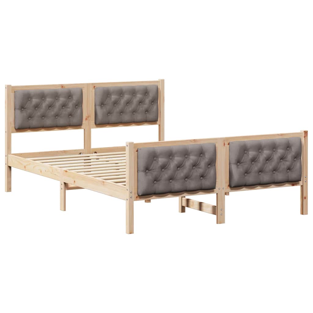 Krevetna konstrukcija s uzglavljem Sivo-smeđa 140 x 190 cm