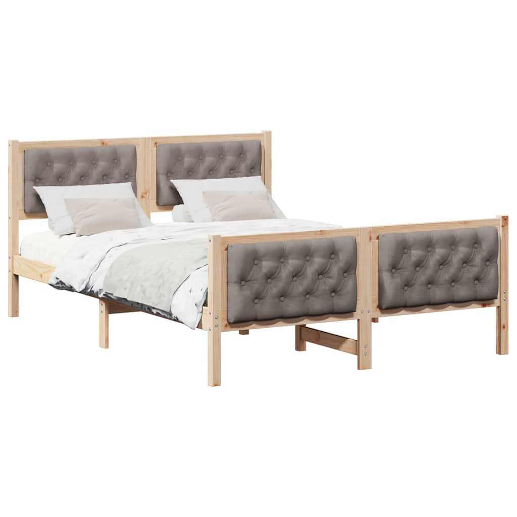 Krevetna konstrukcija s uzglavljem Sivo-smeđa 140 x 190 cm