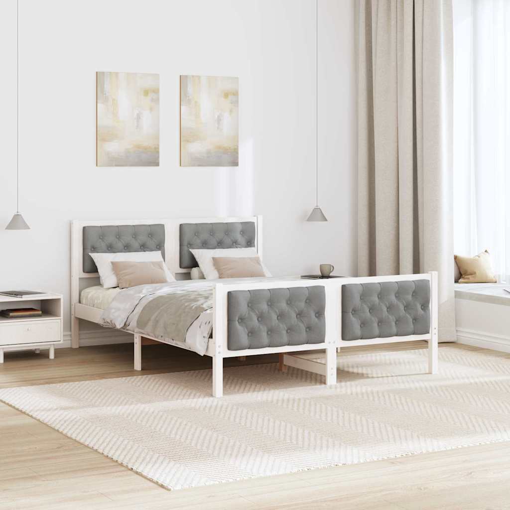 Krevetna konstrukcija s uzglavljem Svijetlo siva 140 x 190 cm