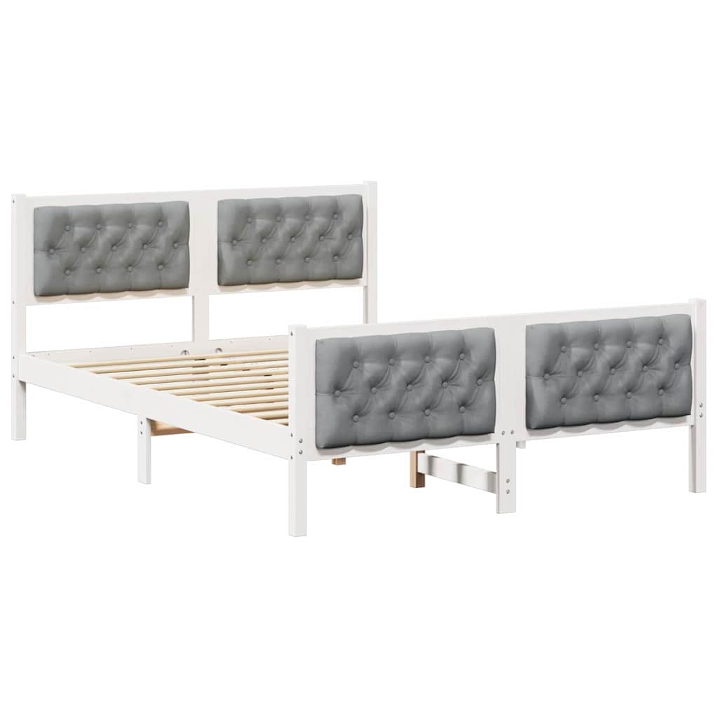 Krevetna konstrukcija s uzglavljem Svijetlo siva 140 x 190 cm