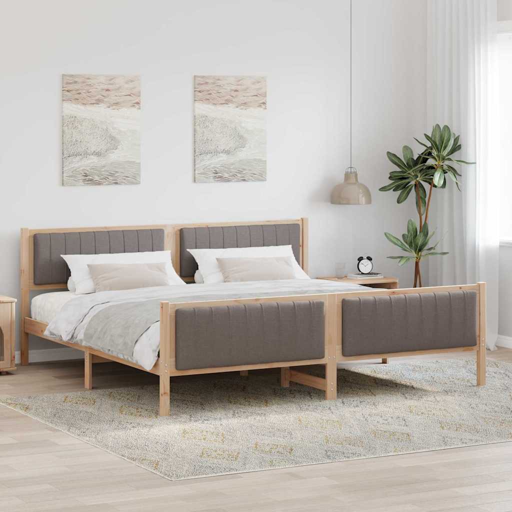 Okvir kreveta Smeđa i taupe 200 x 200 cm Masivna borovina